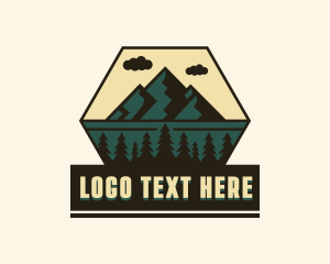 Forest Mountain Peak logo design