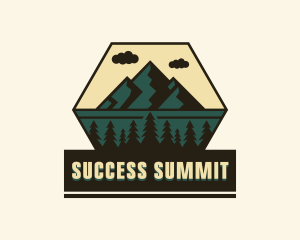 Forest Mountain Peak logo design