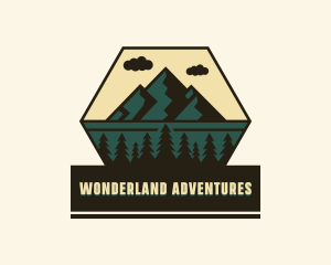 Forest Mountain Peak logo design