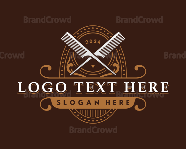Hairstylist Barber Comb Logo