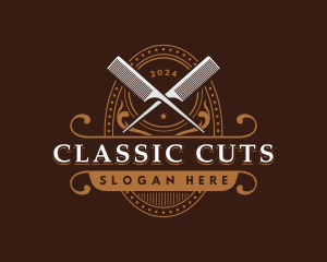 Hairstylist Barber Comb logo design