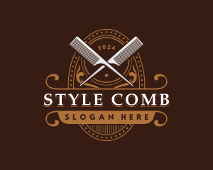 Hairstylist Barber Comb logo design