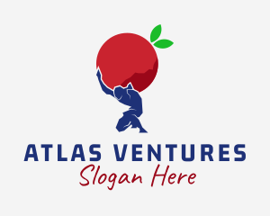 Fruit Apple Atlas Man logo design