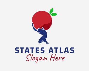 Fruit Apple Atlas Man logo design