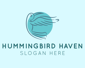 Blue Hummingbird Circle logo design