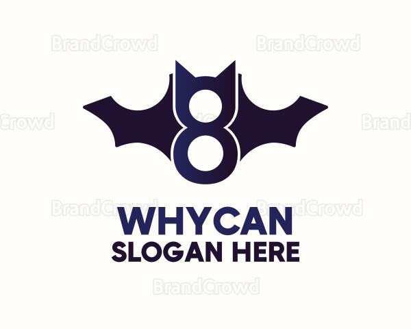 Blue Bat Number 8 Logo