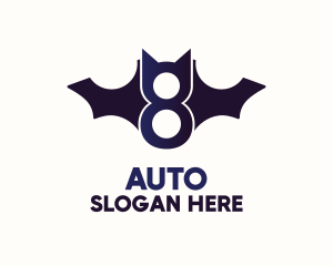 Blue Bat Number 8 Logo