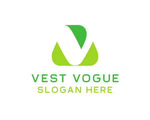 Organic Letter V logo design