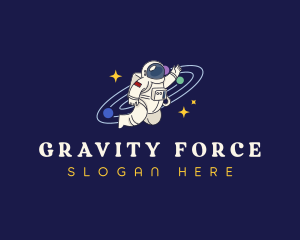 Astronaut Space Galaxy logo design