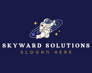 Astronaut Space Galaxy logo design