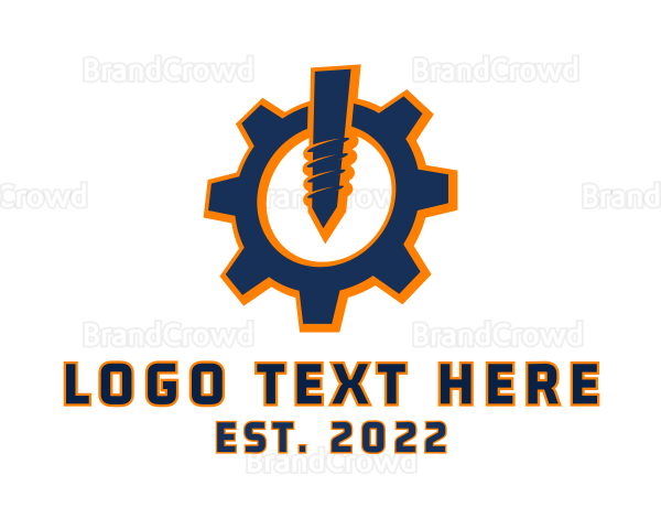 Mechanical Drill Industrial Logo