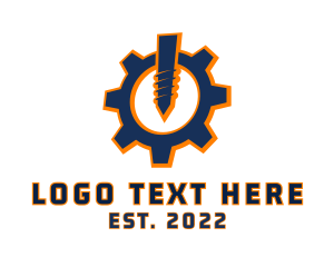 Worker - Mechanical Drill Industrial logo design