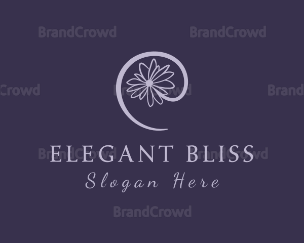 Violet Flower Letter E Logo
