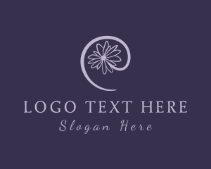 Letter E - Violet Flower Letter E logo design