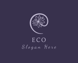 Violet Flower Letter E logo design