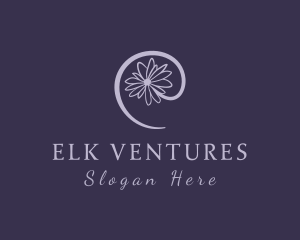 Violet Flower Letter E logo design