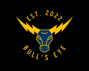 Lightning Bull Horns logo design