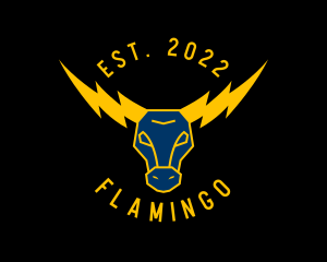 Livestock - Lightning Bull Horns logo design
