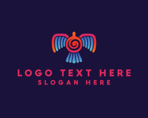 Dream Catcher - Bohemian Tribal Bird logo design