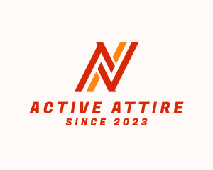 Sportswear - Business Stripe Firm Letter N logo design