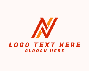 Business Stripe Firm Letter N Logo
