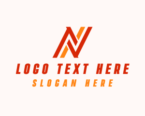 Business Stripe Firm Letter N Logo