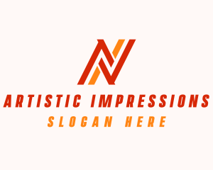 Business Stripe Firm Letter N logo design