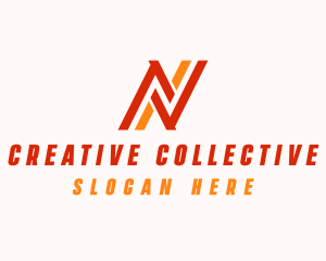 Business Stripe Firm Letter N logo design