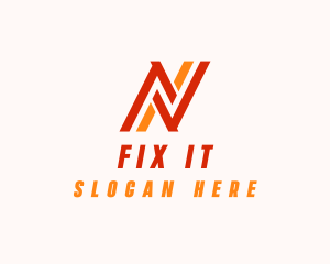 Business Stripe Firm Letter N logo design