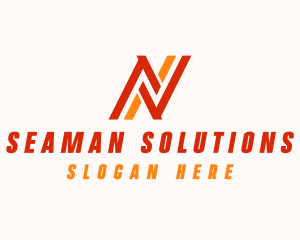 Business Stripe Firm Letter N logo design