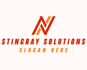 Business Stripe Firm Letter N logo design