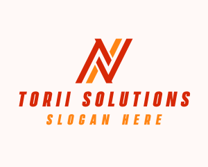 Business Stripe Firm Letter N logo design