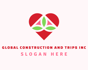 Dating - Heart Eco Leaf Nature logo design