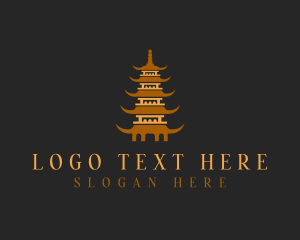 Structure - Asian Temple Pagoda logo design