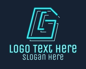 Old School - Neon Retro Gaming Number 6 logo design