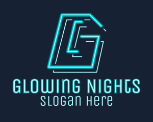 Neon Lights - Neon Retro Gaming Number 6 logo design