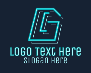 Neon Retro Gaming Number 6 Logo