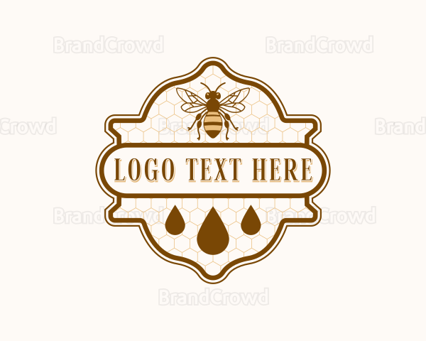 Bee Honey Droplet Logo