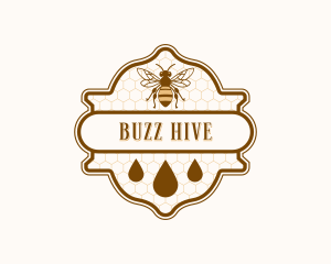 Bee Honey Droplet logo design