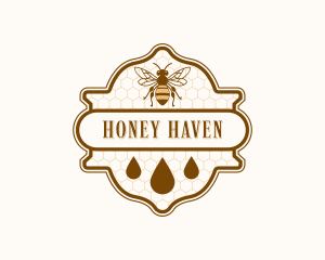 Beekeeper - Bee Honey Droplet logo design