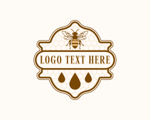 Beekeeper - Bee Honey Droplet logo design