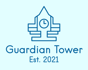 Blue Clock Tower  logo design