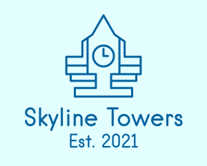 Blue Clock Tower  logo design