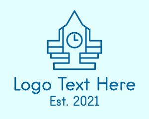 Landmark - Blue Clock Tower logo design