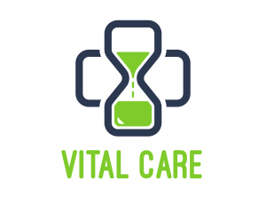 Medical Cross Time Hourglass logo design