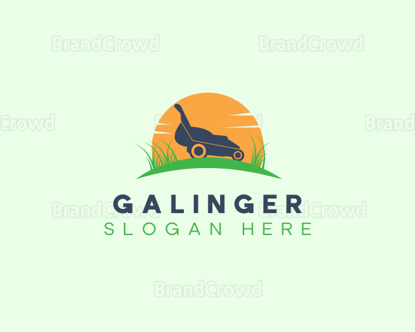 Landscaping Grass Lawn Mower Logo