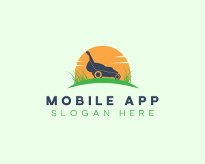 Landscaping Grass Lawn Mower Logo