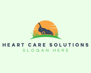 Landscaping Grass Lawn Mower logo design