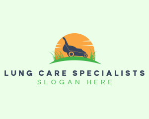 Landscaping Grass Lawn Mower logo design