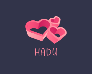 Cute 3D Heart logo design